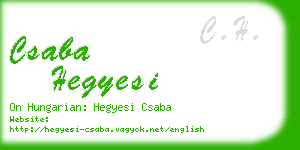 csaba hegyesi business card